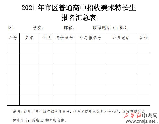 唐山市2021年市區(qū)普通高中招收美術(shù)特長生測試方案